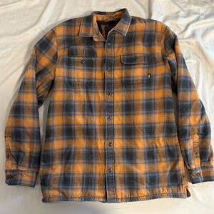 Vans Men's Orange and Gray Plaid Shirt Jacket